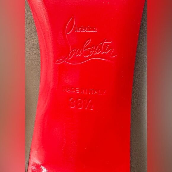 Christian Louboutin Calamijane 100 Mastic Leather Pointed Toe Ankle Booty EU38.5 - Picture 9 of 13